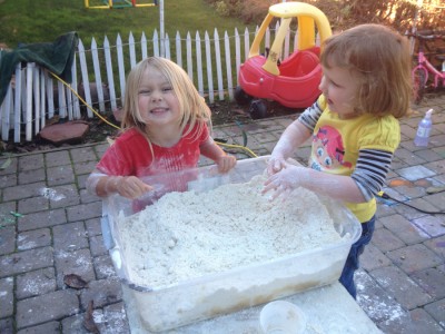 Mixing Snow Dough